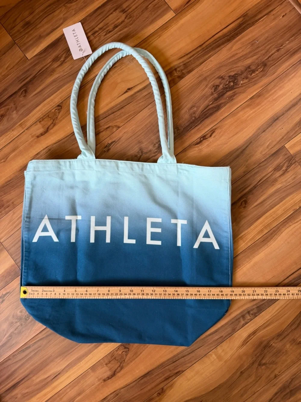NWT Athleta Light-to-Dark Blue Ombre Canvas Tote
